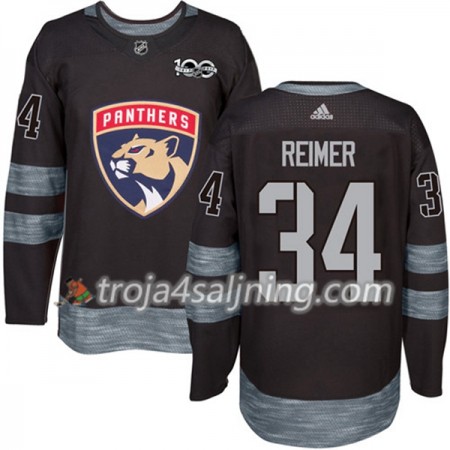 Florida Panthers tröja James Reimer 34 1917-2017 100th Anniversary Adidas Svart Authentic - NHL Tröjor Herr